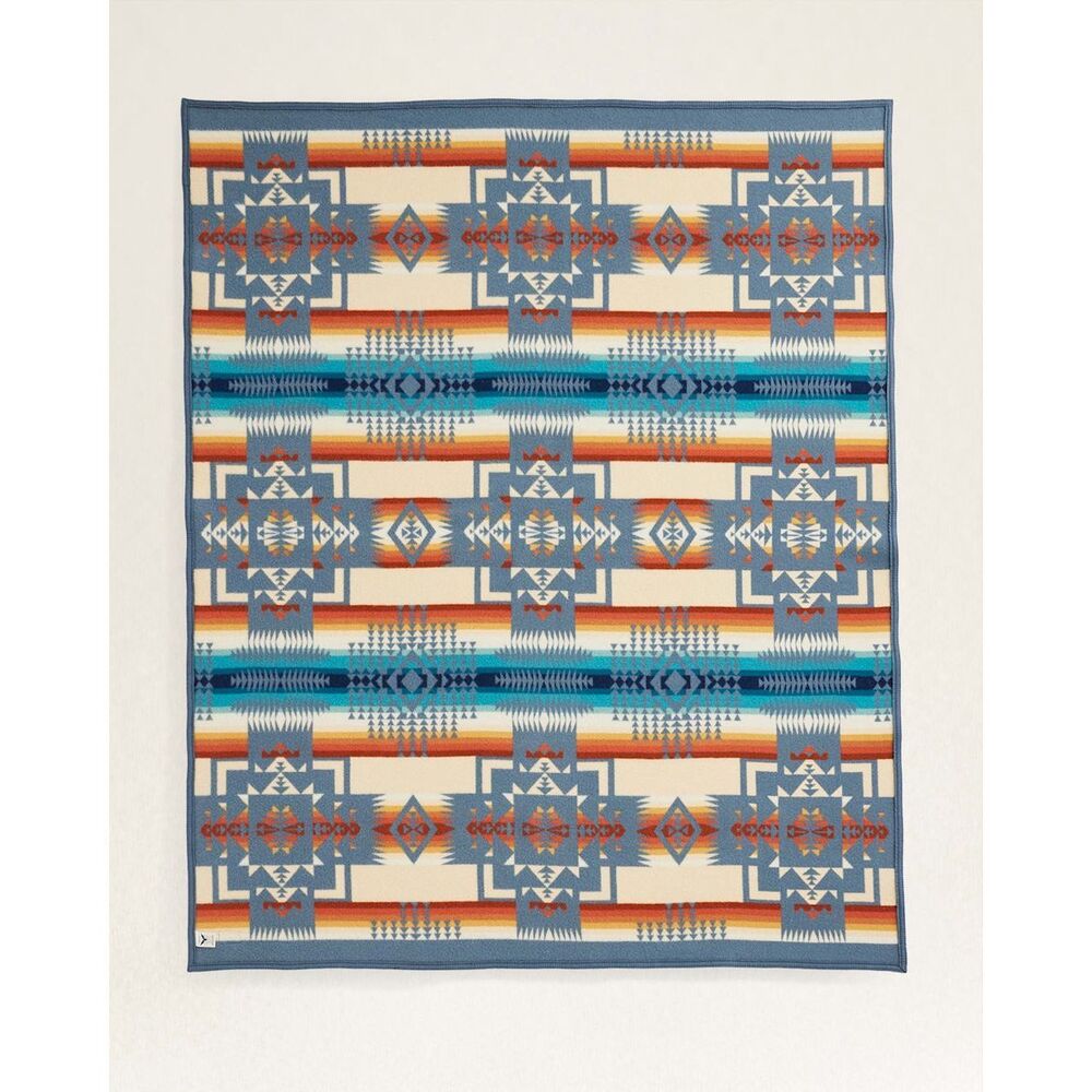 NWT Pendleton Beaver State Chief Joseph Wool Blend Blanket Slate Multi 64"x80" - Picture 3 of 14